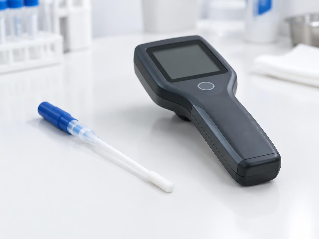 ATP swab test being carried out on a surface
