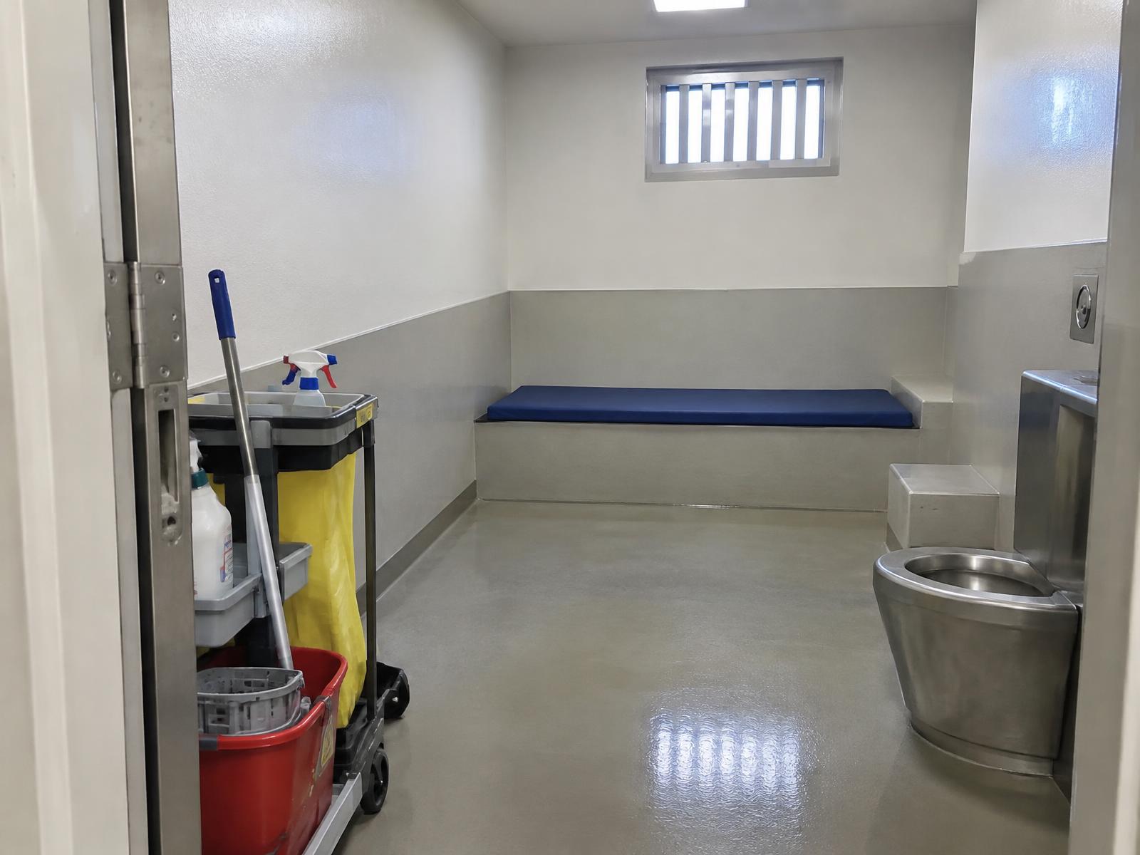 Deep cleaning of a custody cell