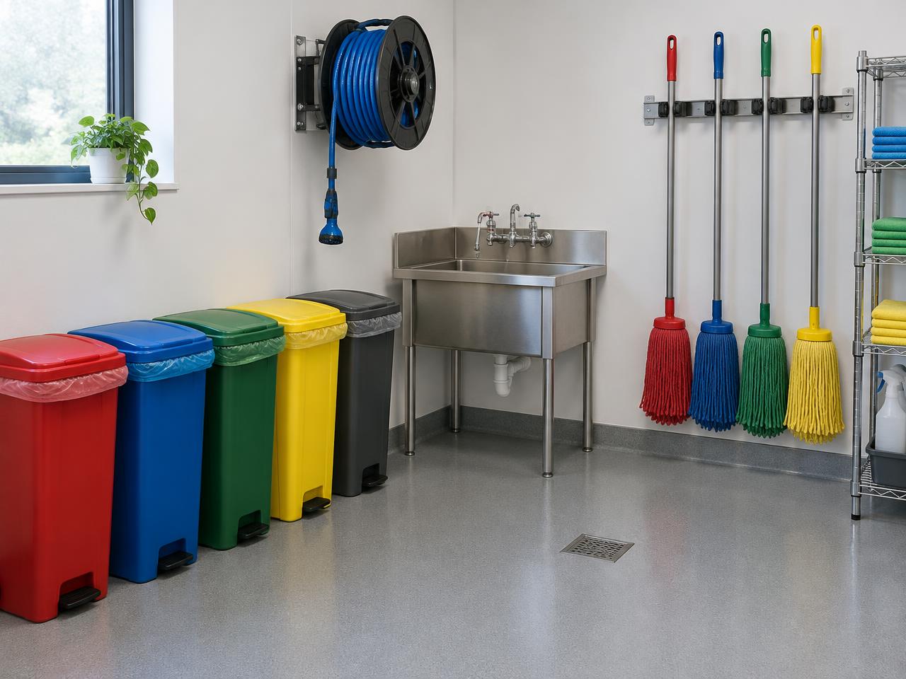 Segregated waste containers in a clinical setting